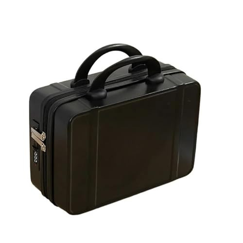 MZTZHVNVGK 14 Inch Mini Travel Suitcase Cosmetic Box Hand Luggage Organizer Case Small Boarding Case with Password Lock Strap on Luggage(Black) | Amazon (UK)