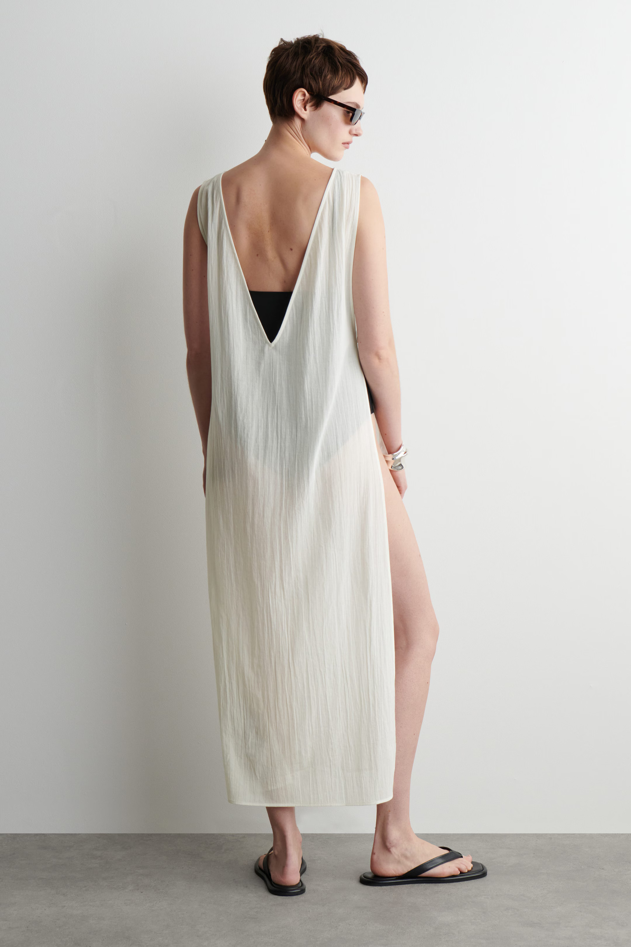 OPEN-SIDE SHEER TUNIC - WHITE | COS | COS UK