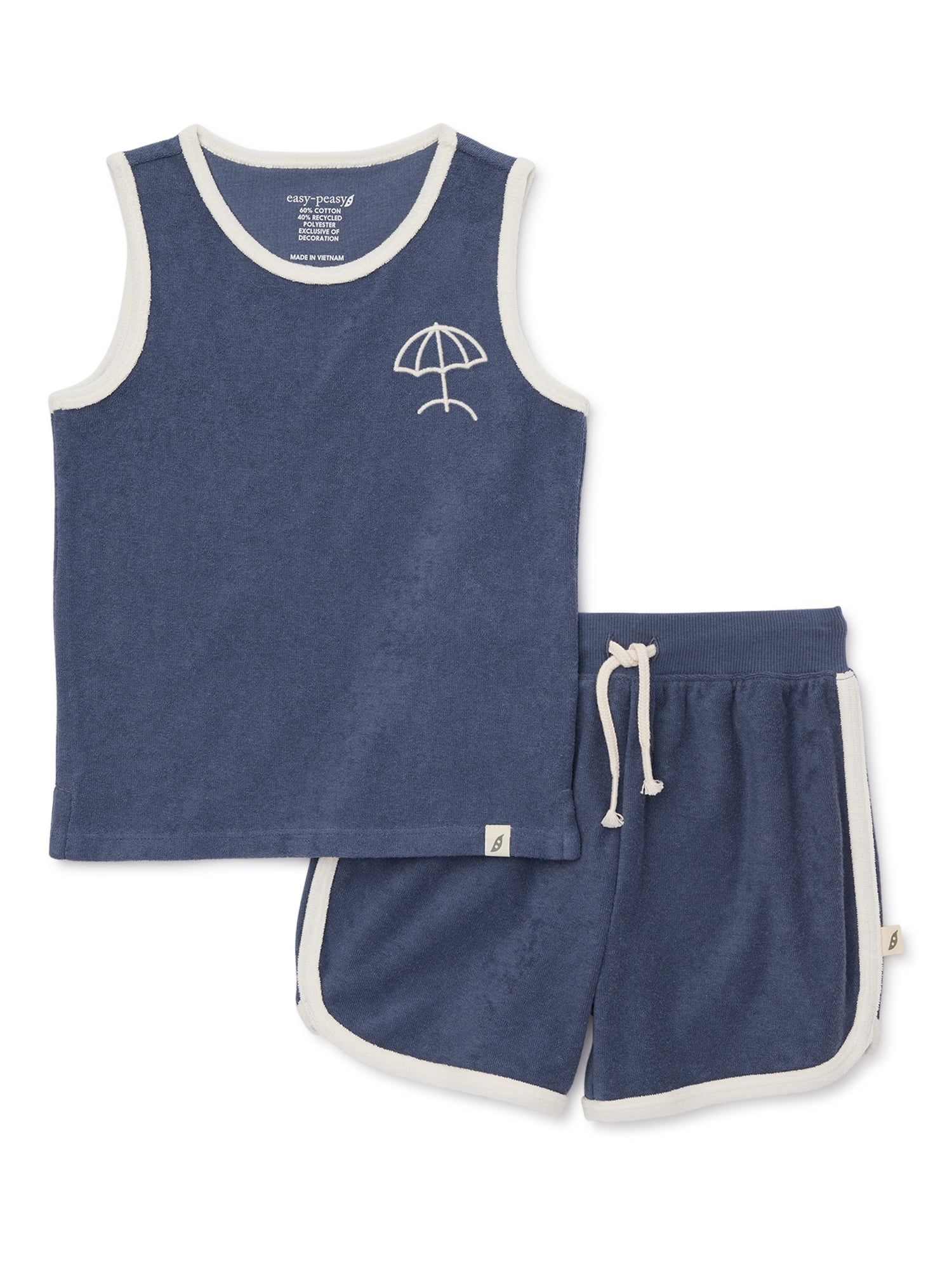 easy-peasyeasy-peasy Baby and Toddler Boy Terry Cloth Tank Top and Shorts Outfit Set, 2-Piece, Si... | Walmart (US)