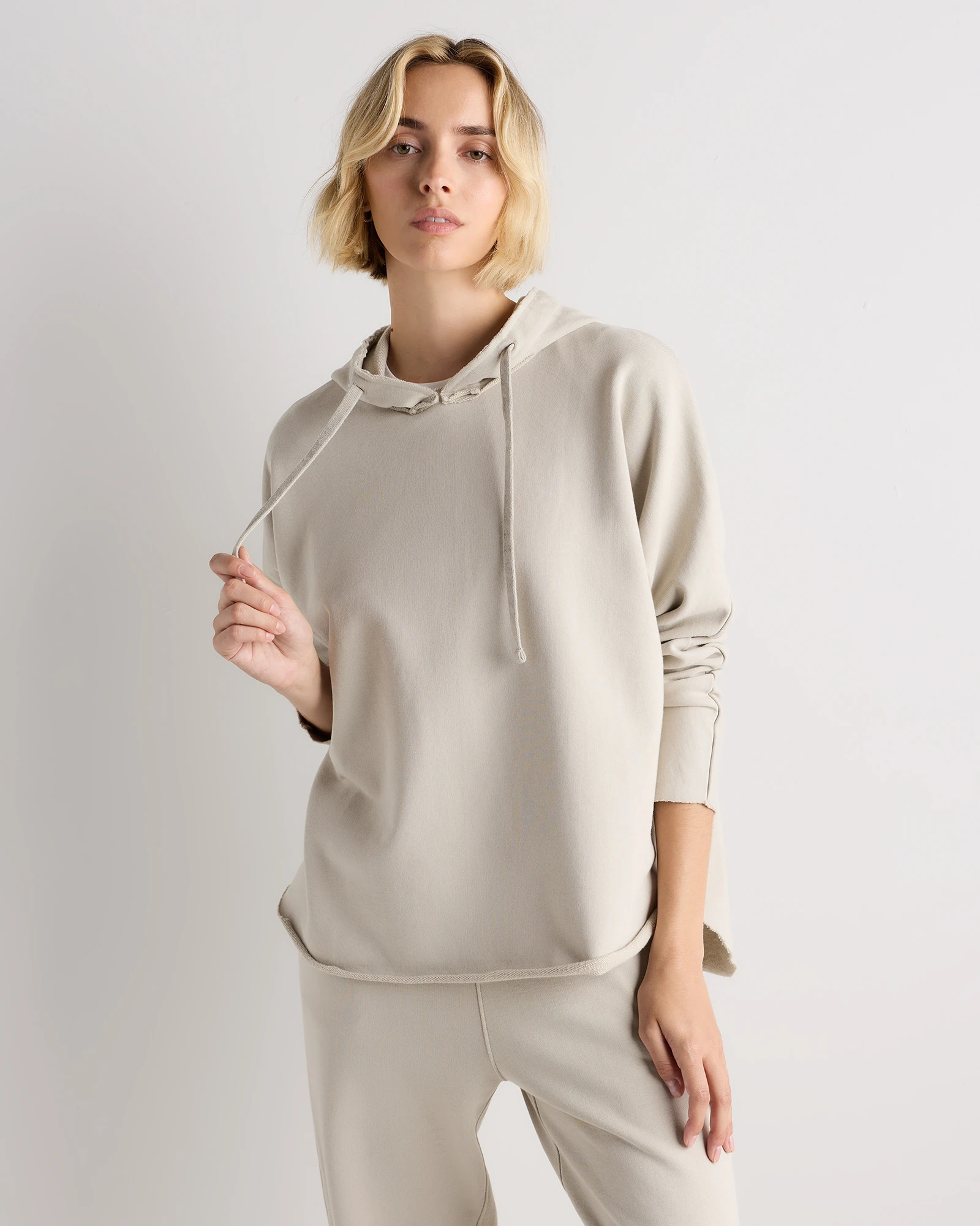 Quince | Women's Organic French Terry Hoodie in Classic White, Size XL, Organic Cotton | Quince