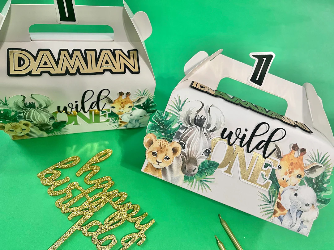 Animal Safari Favor Box Wild One Favor Box - Etsy | Etsy (US)