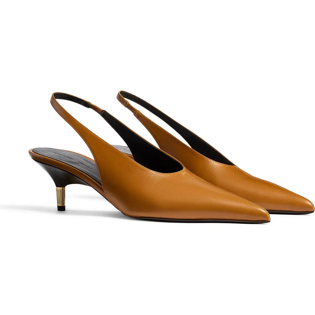 Khaite Bella Kitten Heel Slingback Pump in Cuoio at Nordstrom, Size 37 | Nordstrom