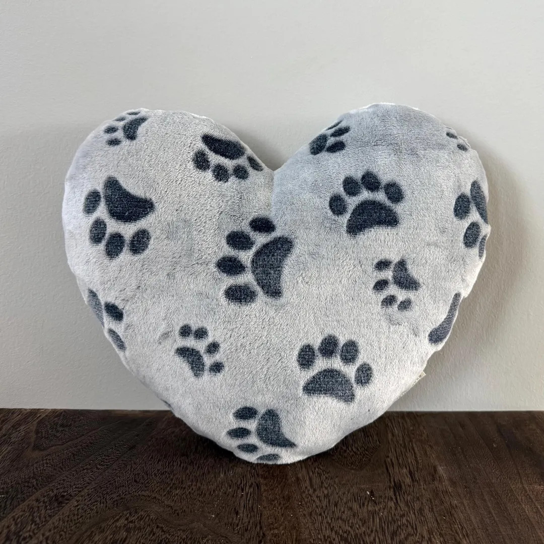 Paw Print Fleece Heart-shaped Pillow Cushion - Etsy | Etsy (US)