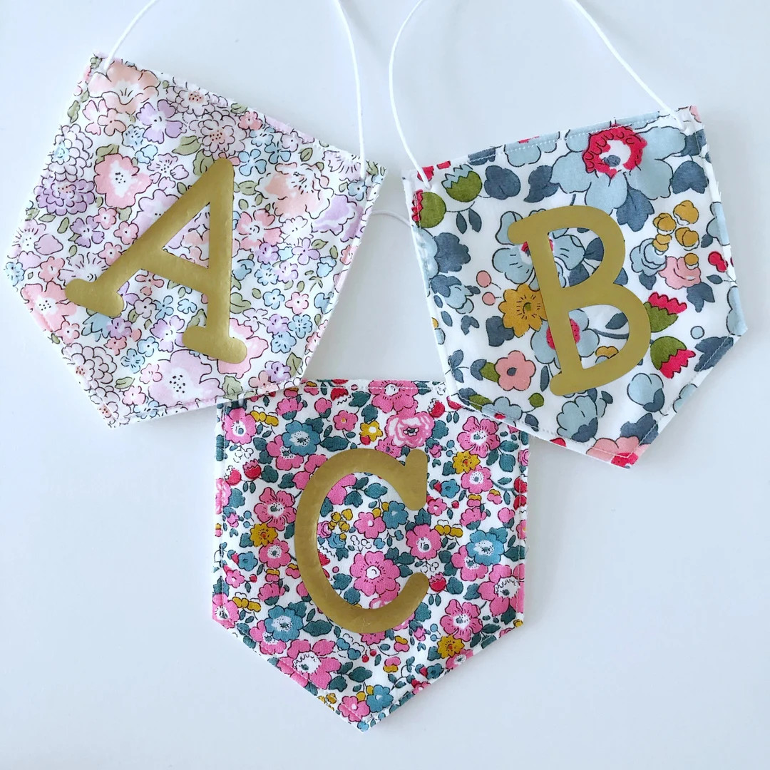 Liberty Initial Banners. Liberty Decor. Kids Decor. - Etsy | Etsy (US)