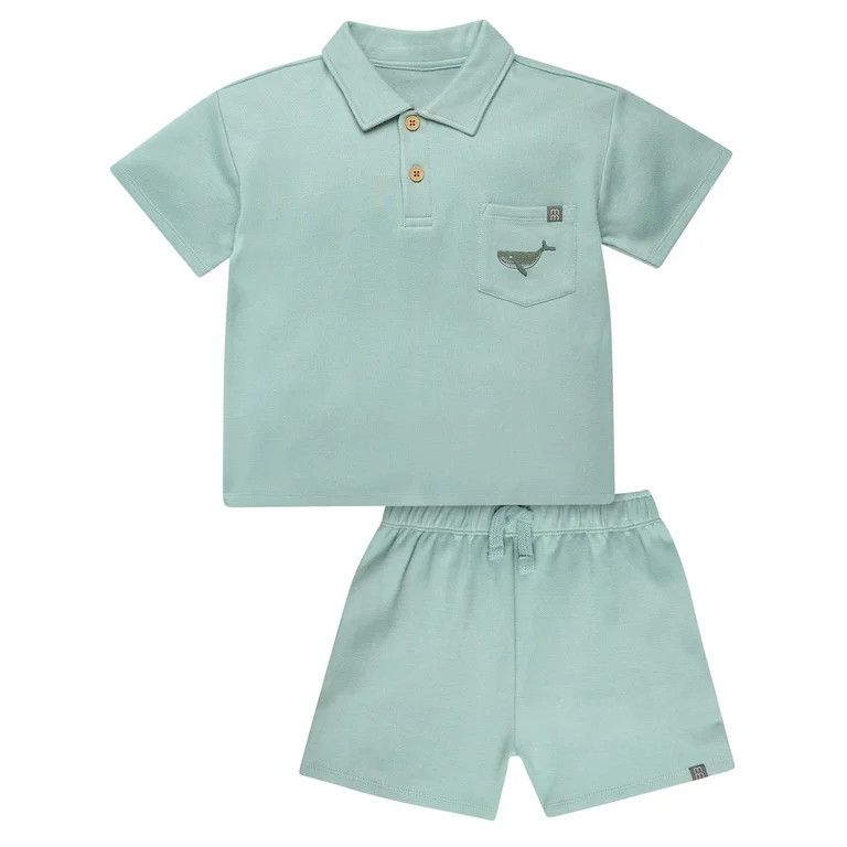 Modern Moments by Gerber Toddler Boy Polo Shirt and Short Outfitt Set, 2-Piece, 12M- 5T | Walmart (US)
