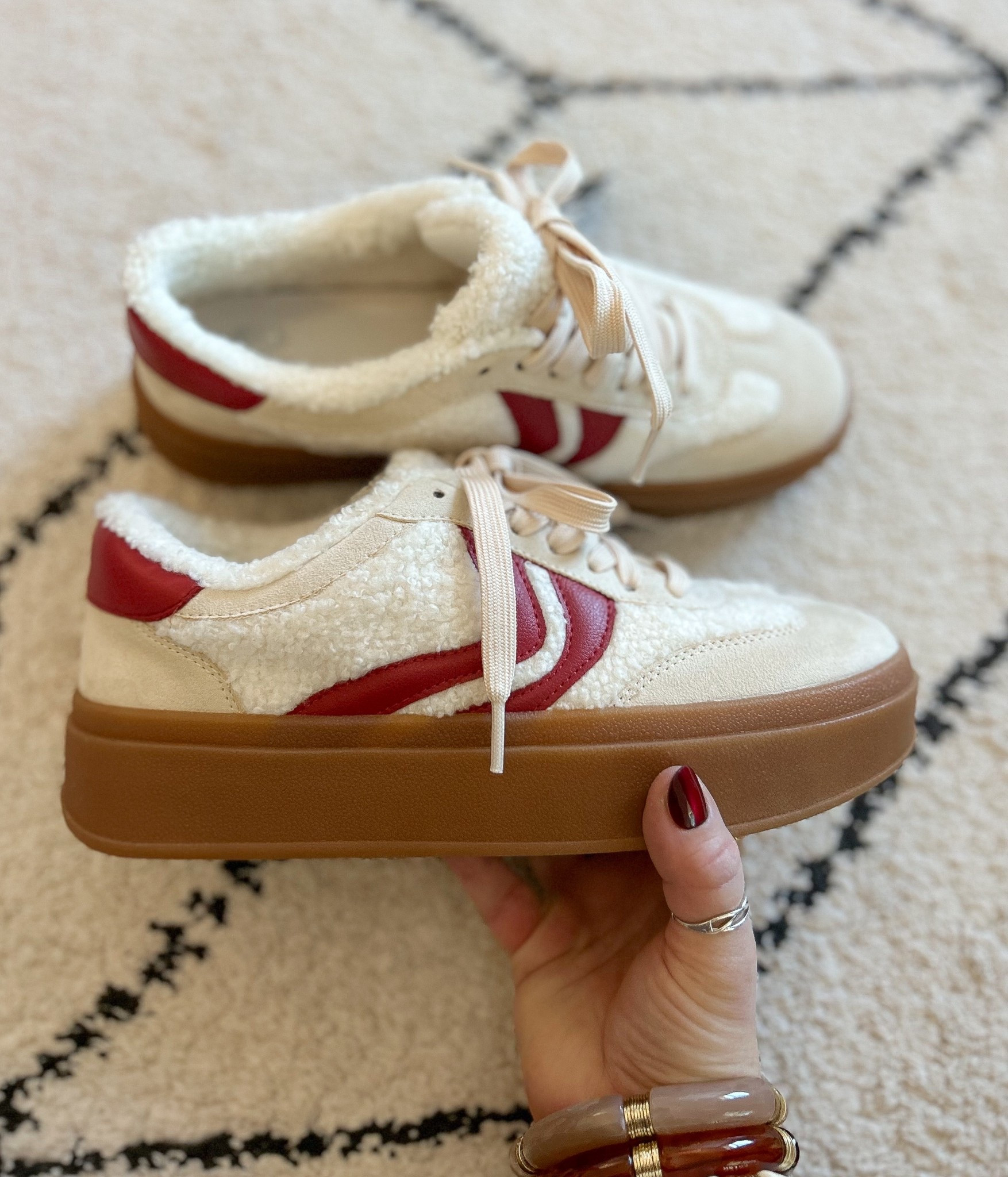 $40 faux shearling platform shoes! So cute for fall and the holidays!  I would size up half a size  

#LTKSeasonal #LTKShoeCrush #LTKFindsUnder50