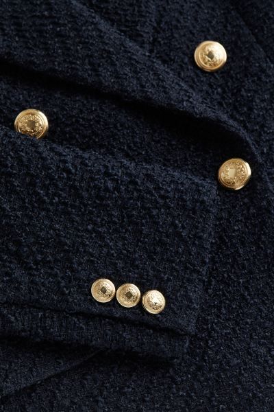 Textured-weave Jacket - Navy blue - Ladies | H&M US | H&M (US + CA)