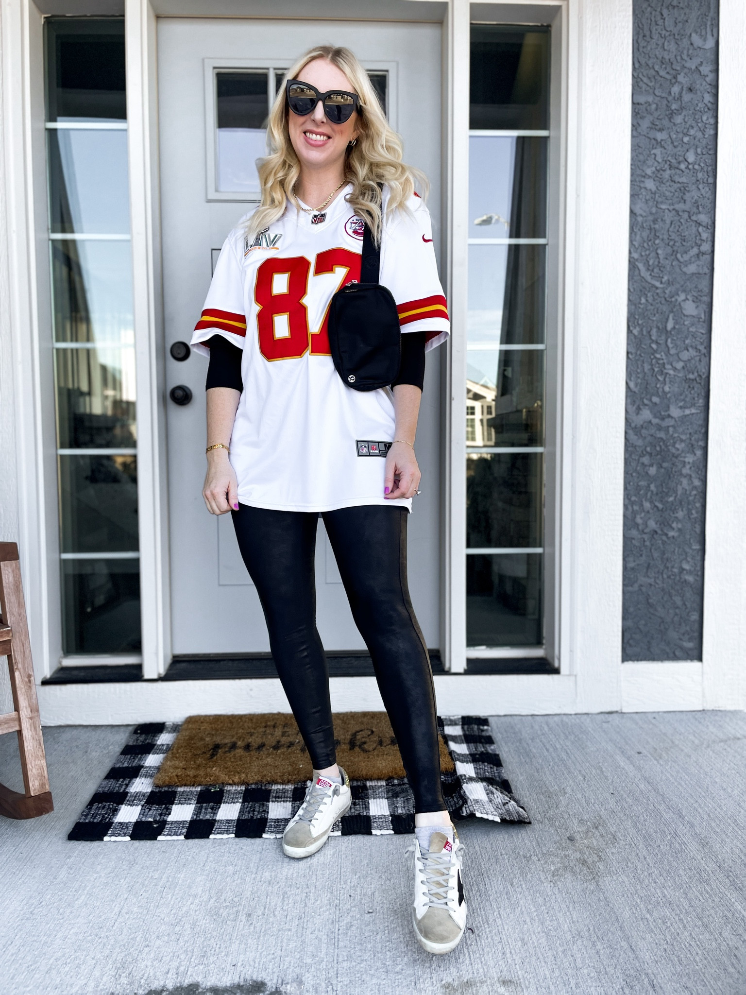 Super Bowl game, Kansas City chiefs, gameday, football game, Spanx faux leather leggings, Lululemon belt bag, chiefs jersey

#LTKitbag #LTKunder50 #LTKSeasonal