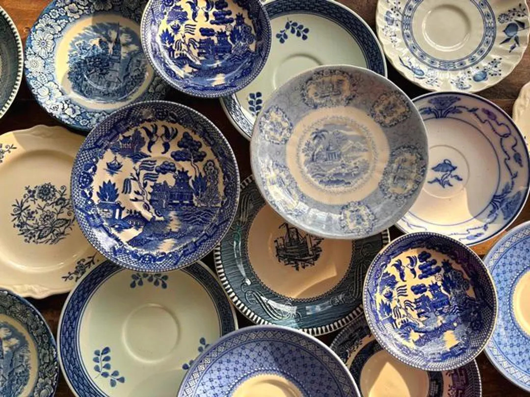Mismatched Blue Transferware Plate: Collectible China Saucer, Small Bread Plate, Blue Willow Dres... | Etsy (US)