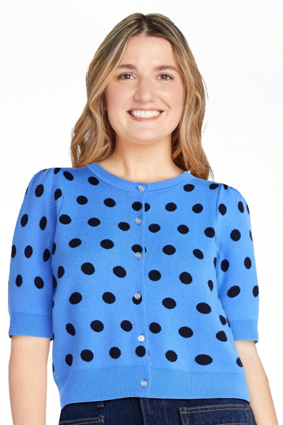 Free Assembly Women's Cardigan Sweater with Short Puff Sleeves, Lightweight, Sizes XS-XXL | Walmart (US)