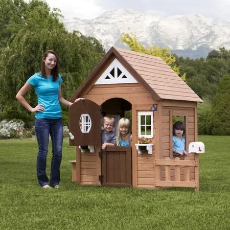 Backyard Discovery Aspen Wooden Cedar Playhouse | Walmart (US)