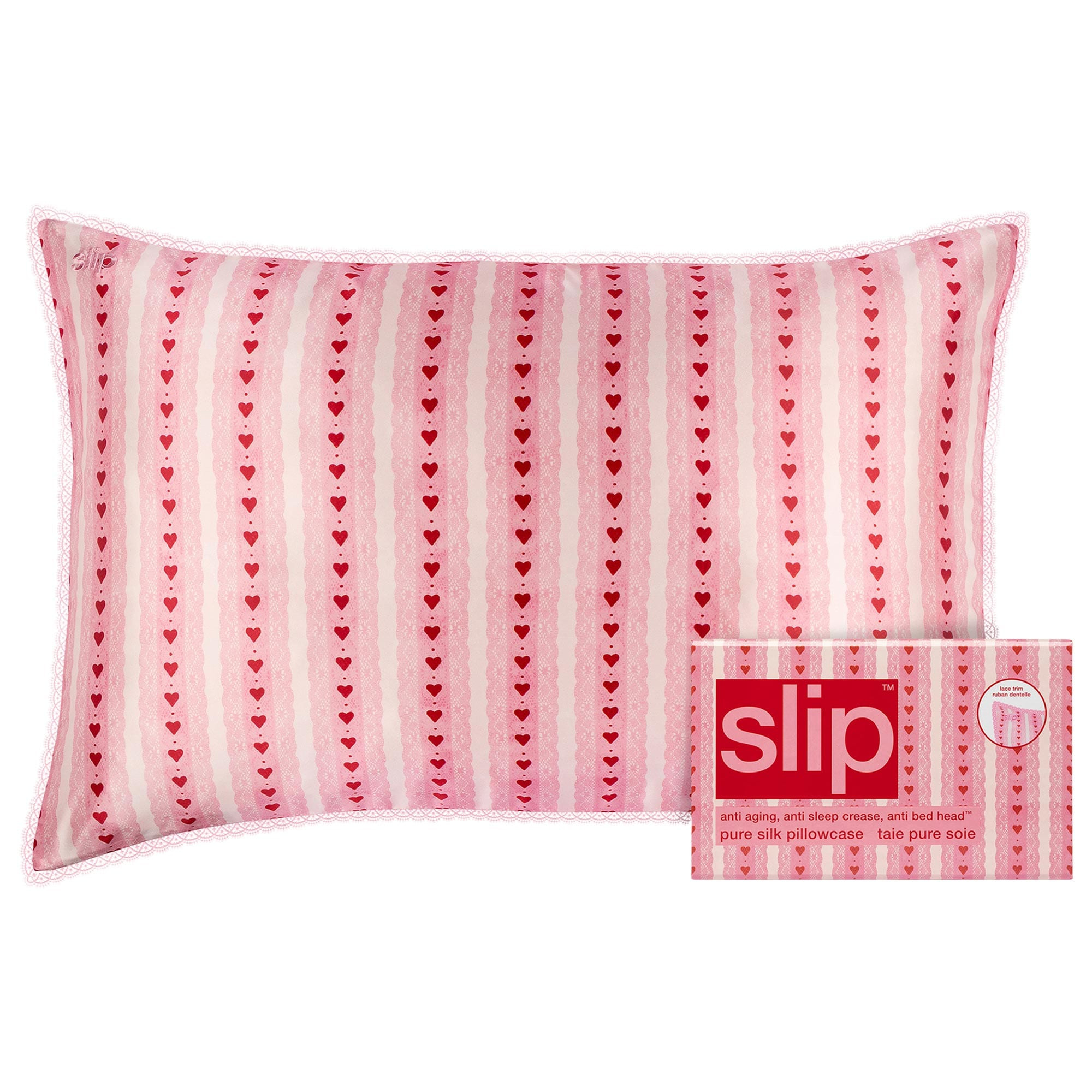 Slip Pure Silk Queen Pillowcase With Lace Trim in Sweetie 9.46 oz/268 mL | Sephora (US)