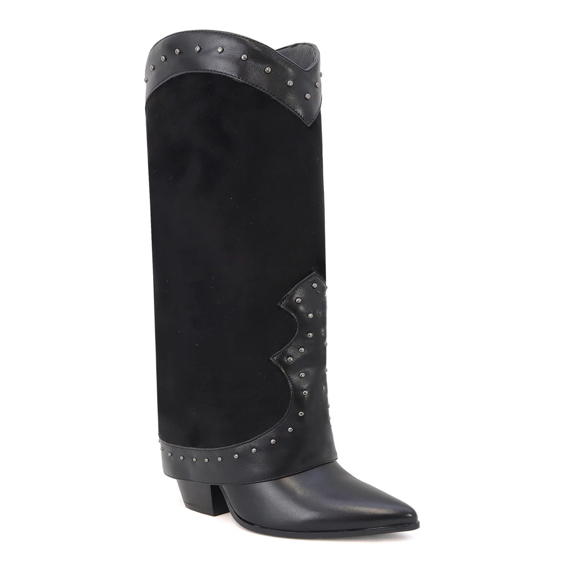 Yoki Gayle Western Suede Studded High Women's Boots | Kohl's