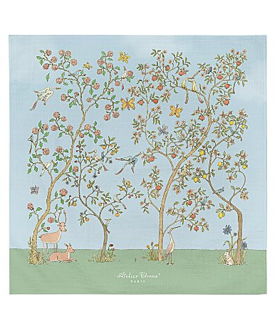 Atelier Choux Paris Baby Organic Cotton In Bloom Swaddle Blanket with Gift Box - Blue | Dillard's