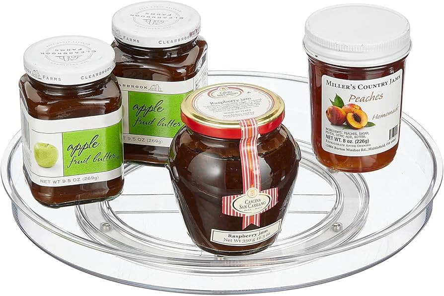 mDesign Lazy Susan Turntable Plastic Spinner for Kitchen/Bathroom, Pantry, Fridge, Cupboards, or ... | Amazon (US)