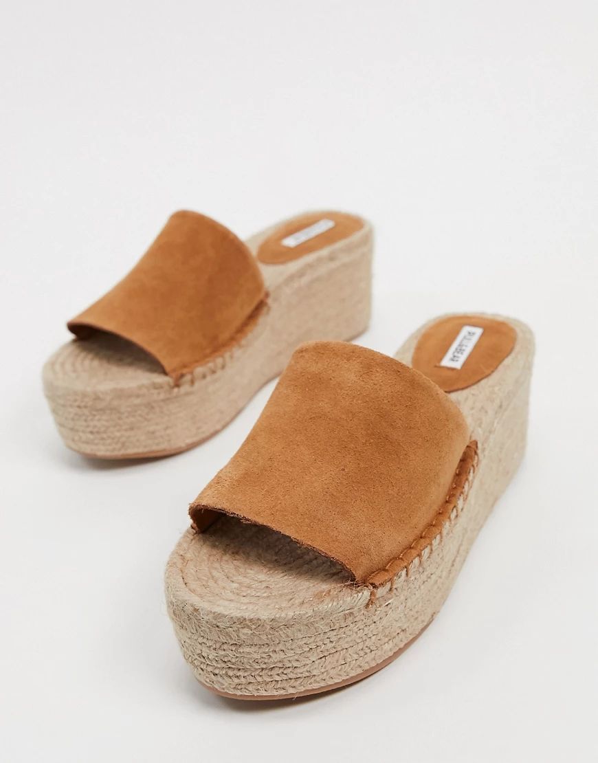 Pull&Bear suede flatform espadrille sandals in tan | ASOS (Global)