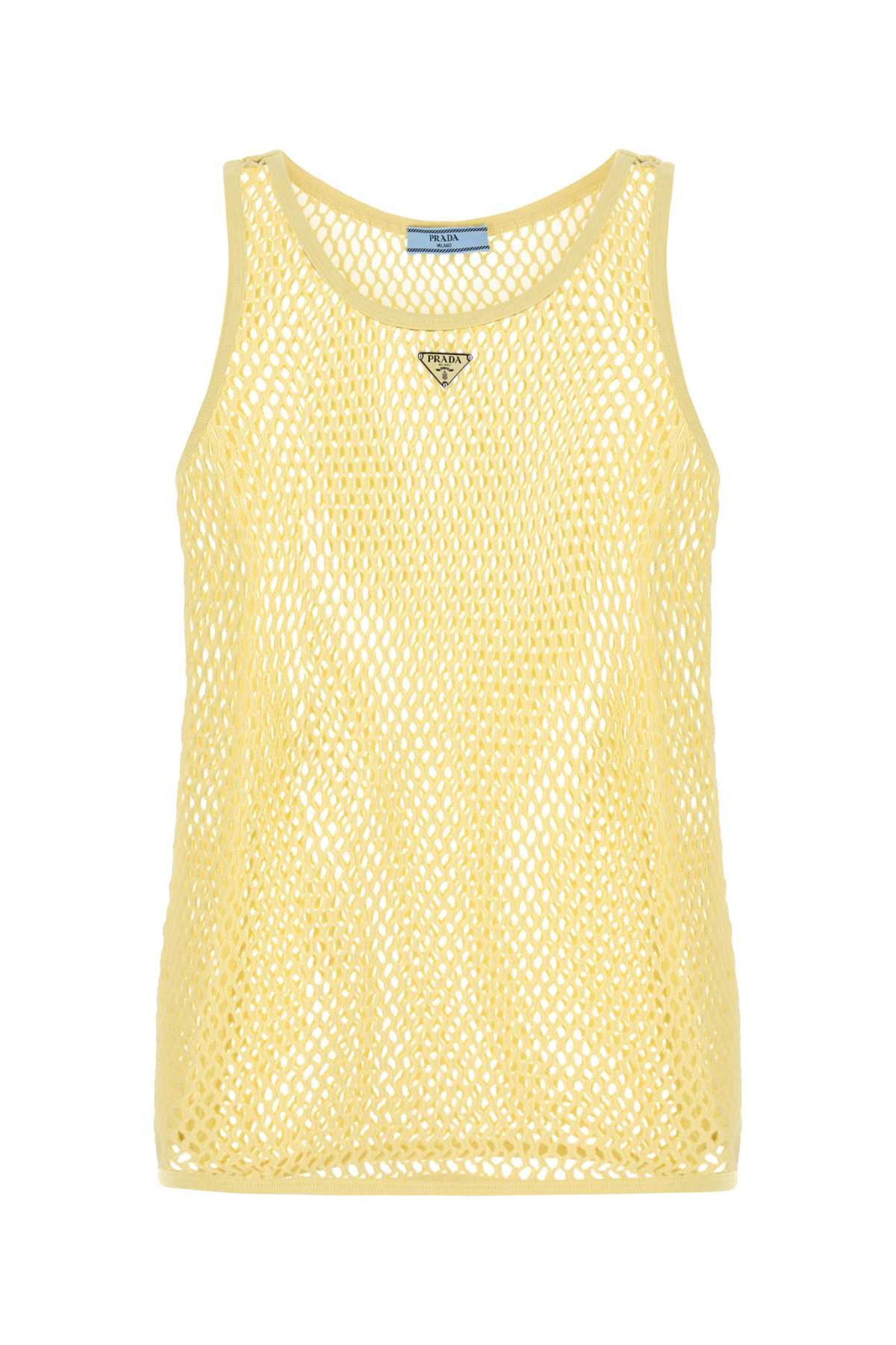 Prada Yellow Mesh Tank Top | Italist.com US