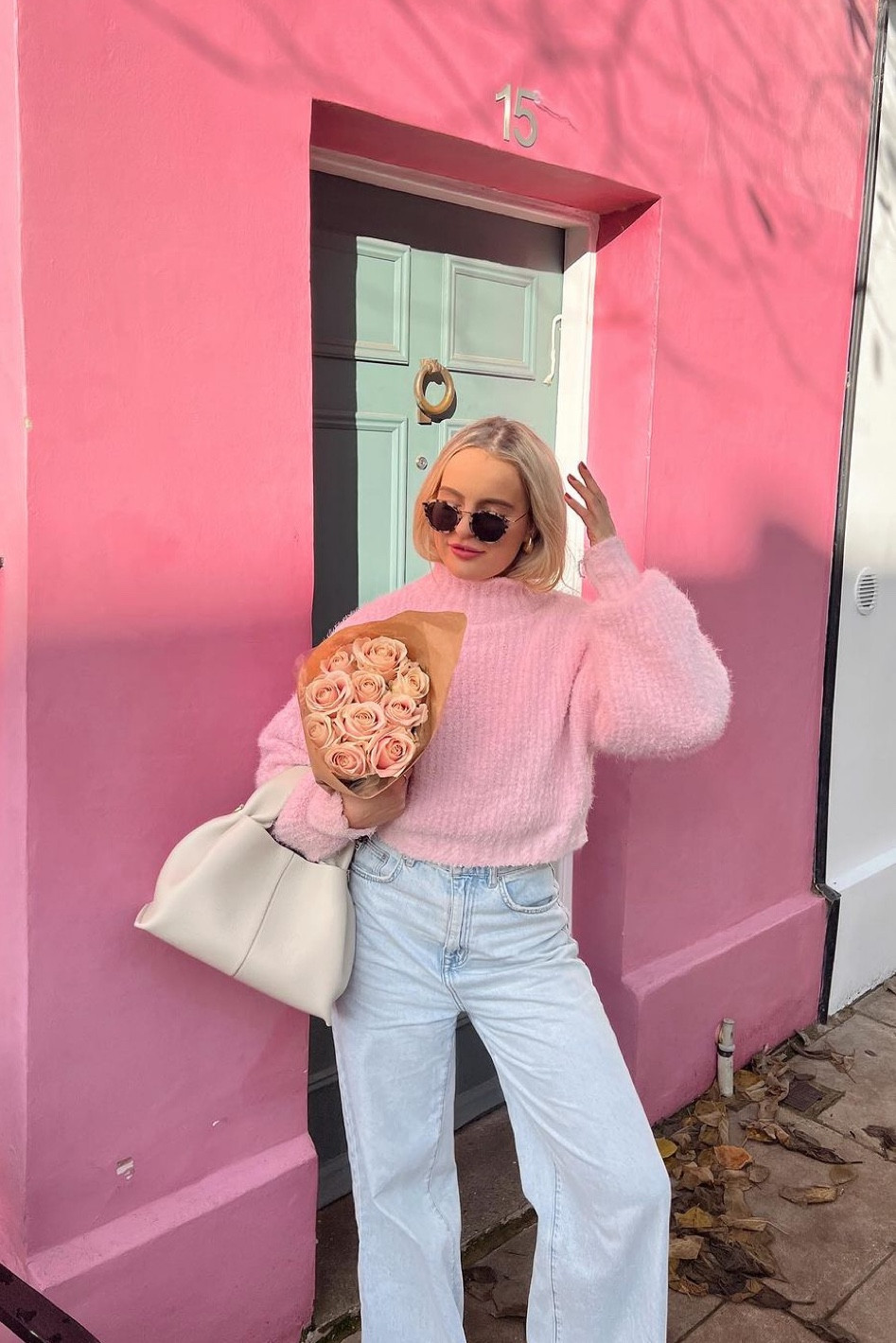 Pink knitted jumper, light wash jeans, revolve, asos 

#LTKSeasonal #LTKstyletip #LTKeurope