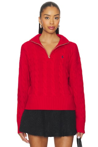 Polo Ralph Lauren Cable Wool Cashmere Half Zip Sweater in Rl2000 Red from Revolve.com | Revolve Clothing (Global)