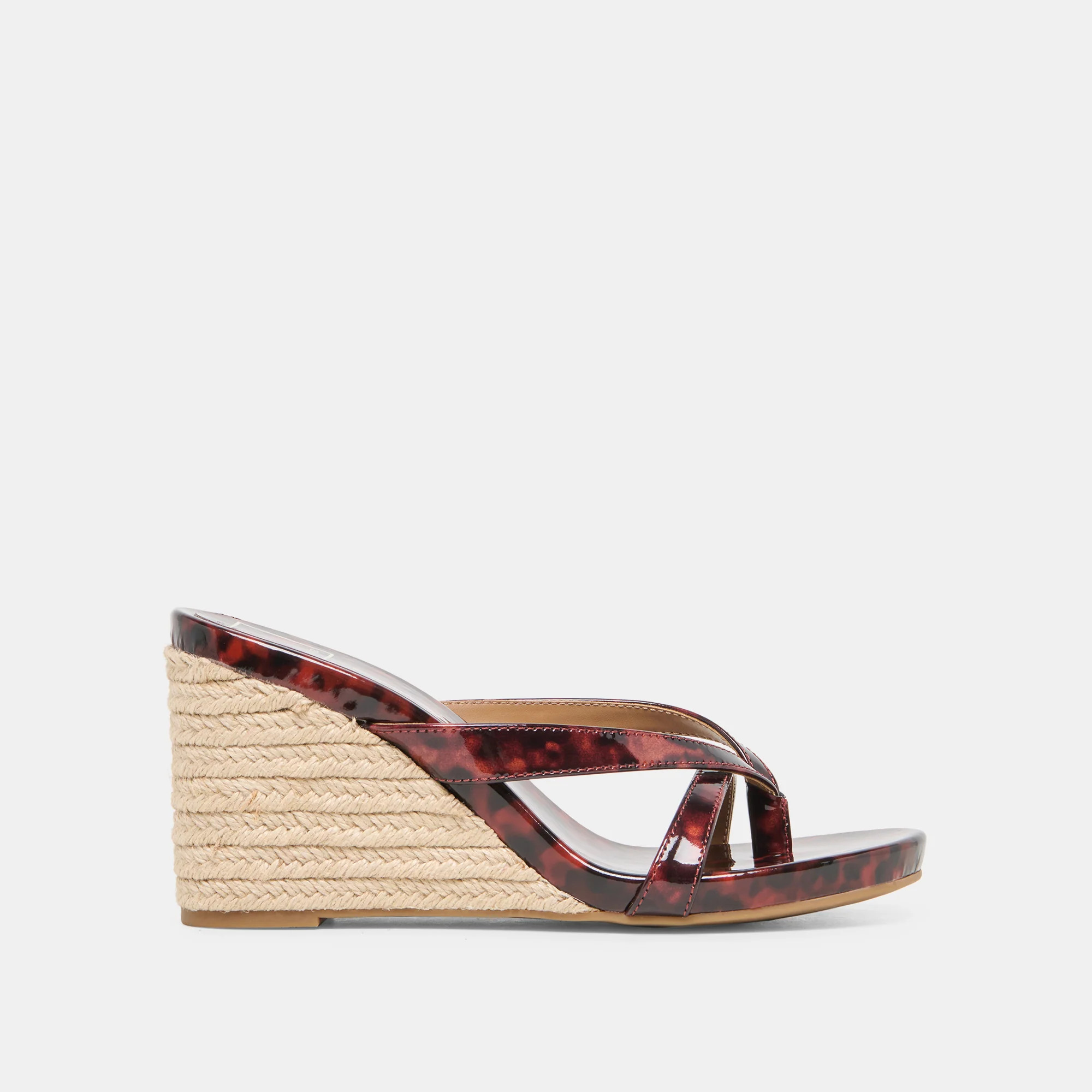 Helan Espadrille Wedges Tortoise Patent Leather | DolceVita.com