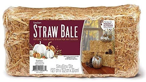 Amazon.com: FloraCraft Decorative Straw Bale 5 Inch x 6 Inch x 13 Inch Natural : Health & Househo... | Amazon (US)