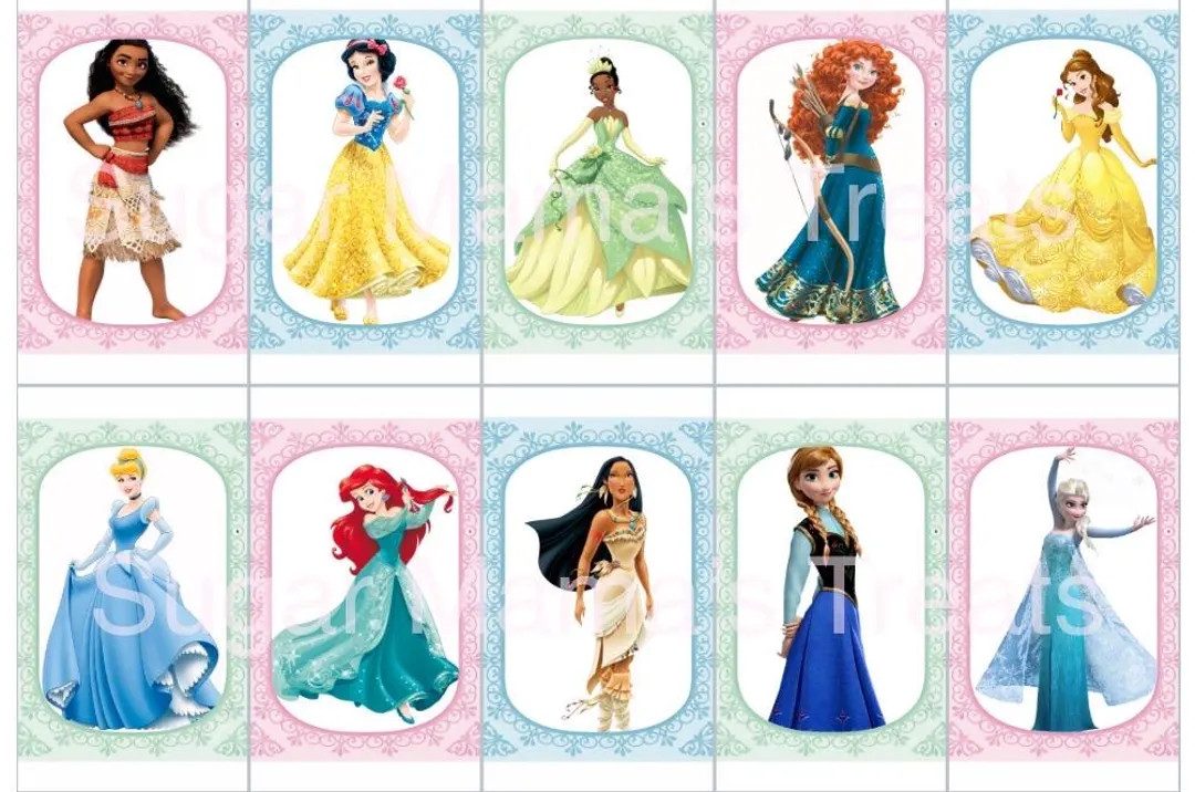 Princess Edible Images | Princess Party Toppers | Birthday Rice Krispy Treat Toppers - Etsy | Etsy (US)