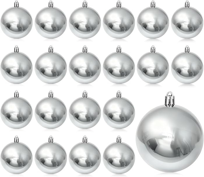 20 Pcs Christmas Ball Ornaments 4 Inch UV Resistant and Waterproof Shatterproof Ball Outdoor Shin... | Amazon (US)
