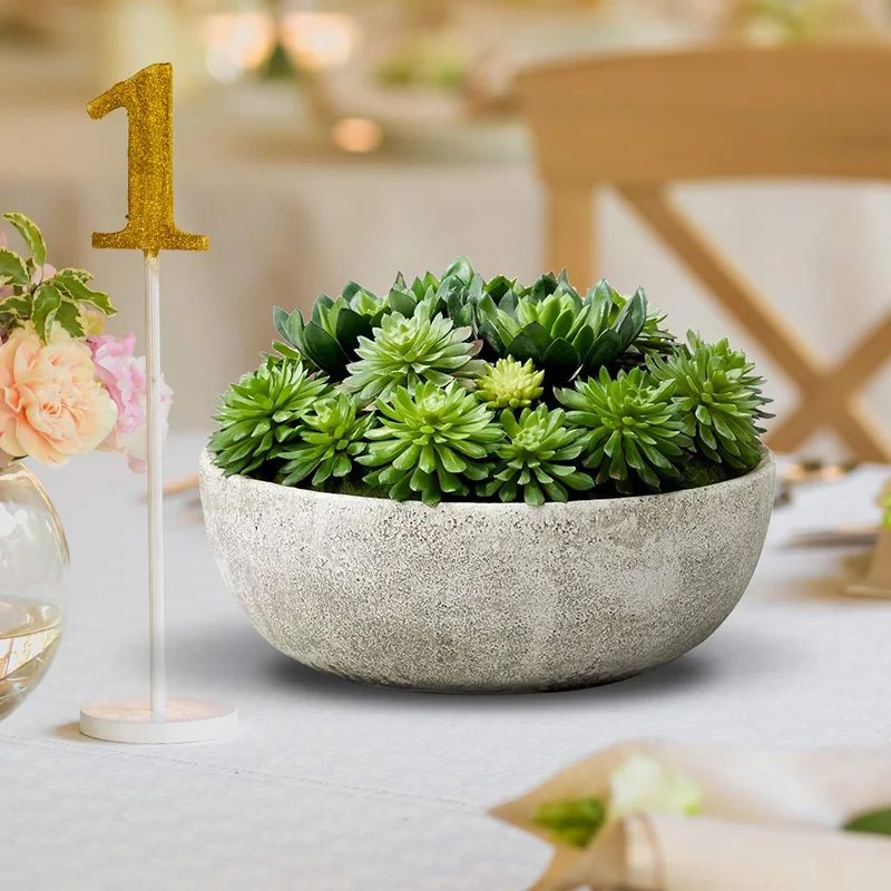 7'' Faux Succulent Plant in Stone Pot | Wayfair North America