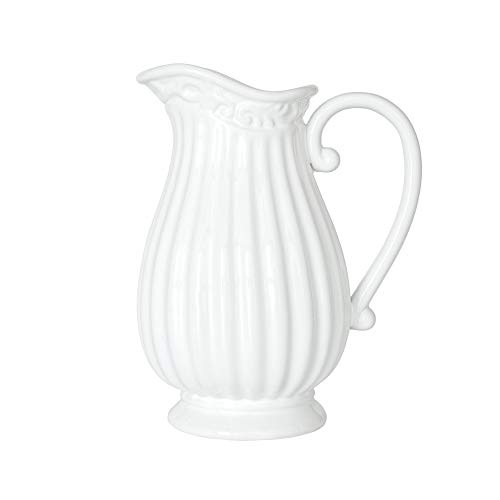 10 Inch White Ceramic Pitcher Vase for Home Décor, VS-PIT-10 | Amazon (US)