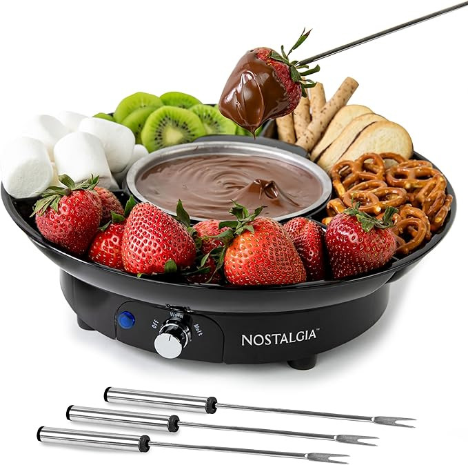 Nostalgia Electric Fondue Party Set – 10 oz Melting Pot, 4 Roasting Forks, & Detachable Serving... | Amazon (US)