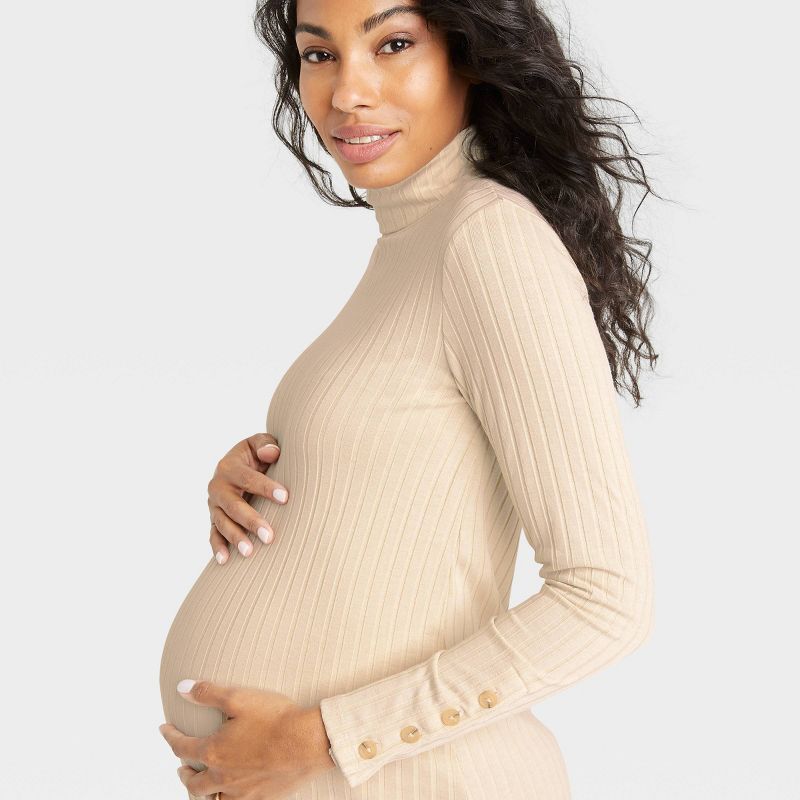 The Nines by HATCH™ Long Sleeve Turtleneck Ribbed Maternity Dress | Target