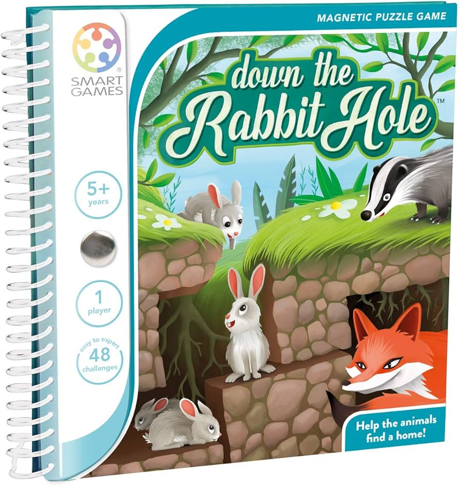 Smart Games - Down The Rabbit Hole, Magnetic Puzzle Game with 48 Challenges, 5+ Years | Amazon (DE)