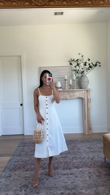White denim dress and mini straw bag from Target! 

This dress is perfect for the summer time - can dress up with heels or down with sandals! 

Size: XS for reference.#LTKBeauty #LTKStyleTip

#LTKSeasonal