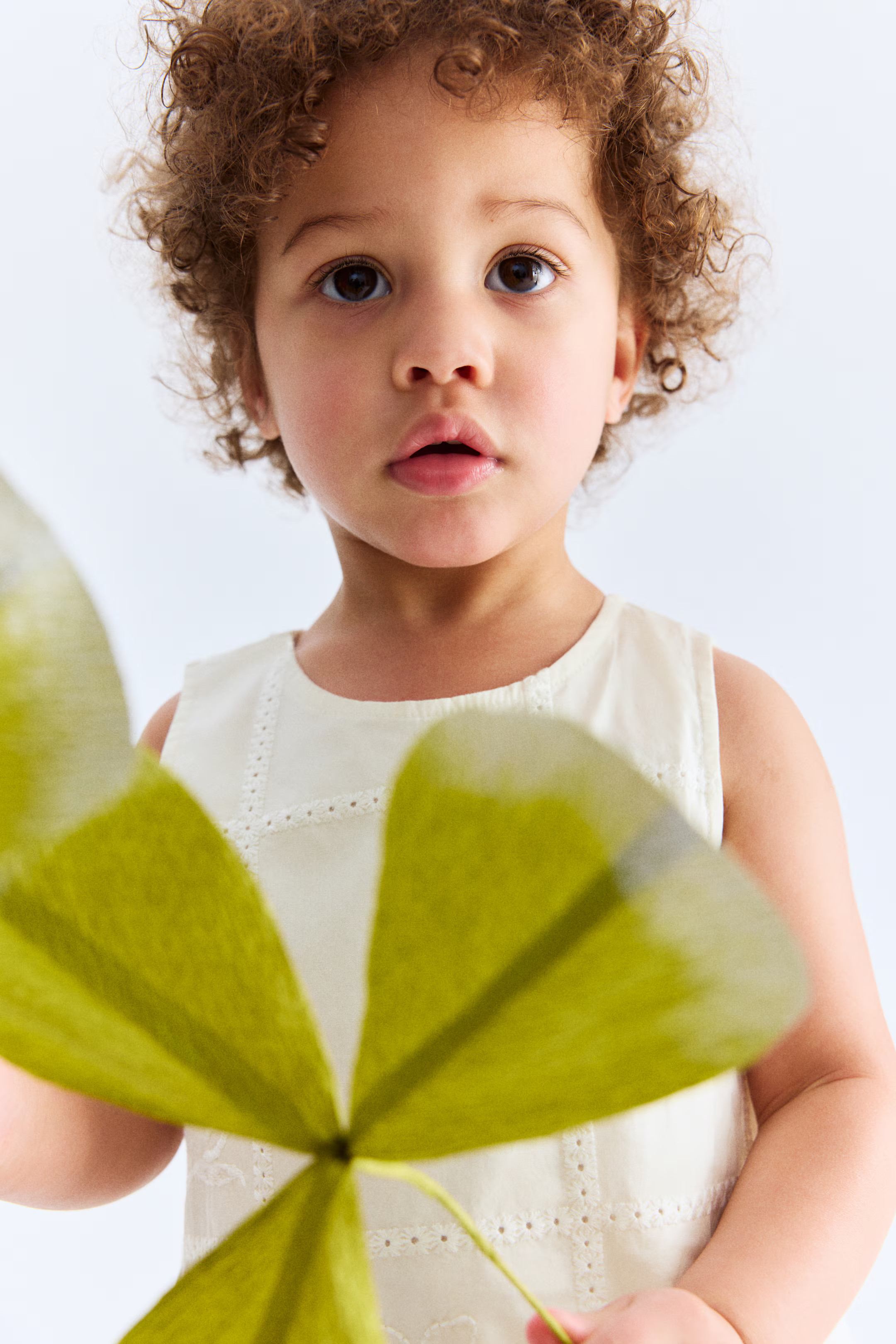 Embroidery Detail Cotton Dress - Cream - Kids | H&M AU | H&M (AU)