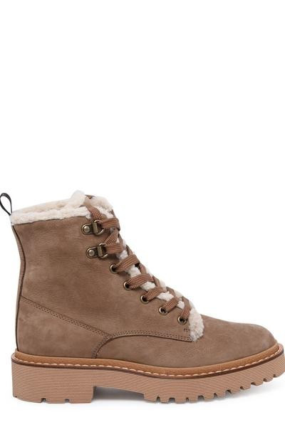 Hogan H578 Shearling Trim Combat Boots | Cettire Global