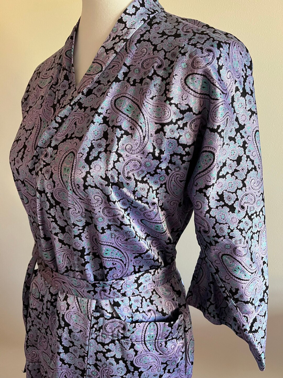 Vintage 1990s tendre Est La Nuit Purple Paisley French Robe - Etsy | Etsy (US)