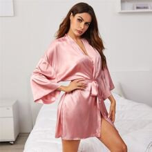 3pack Floral Lace Lingerie Set With Satin Robe | SHEIN