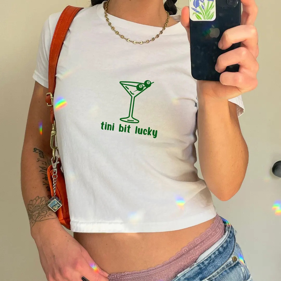 tini bit lucky baby tee, martini tshirt, 8 ball tee, st patricks day baby tee, st pattys day appa... | Etsy (US)