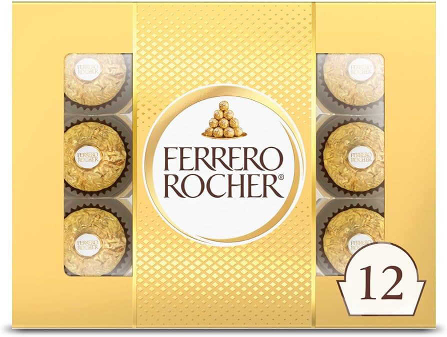 Ferrero Rocher, 12 Count, Premium Gourmet Milk Chocolate Hazelnut, Individually Wrapped Candy for... | Amazon (US)