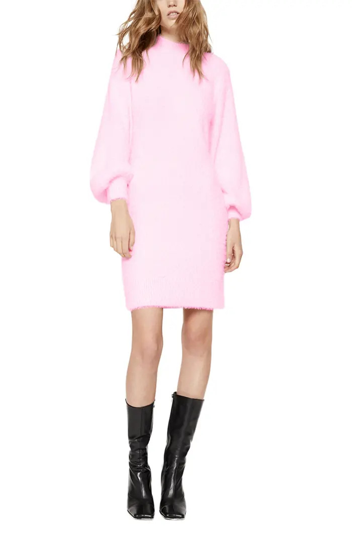 Long Sleeve Fuzzy Sweater Minidress | Nordstrom