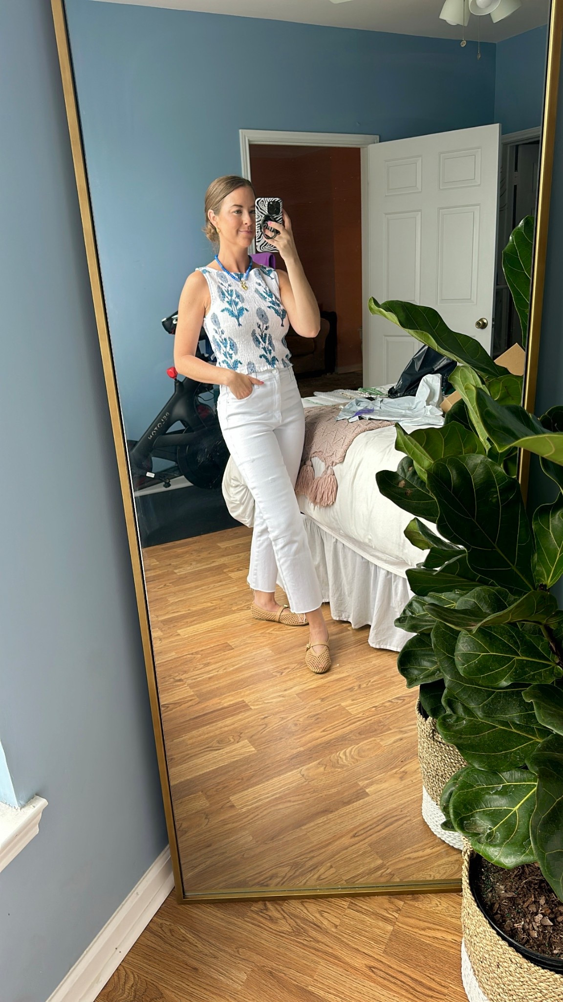 Top - size S (could have done XS)
Necklace - The Salted Gem

Pistola denim, marea, blue and white top, Mary Jane flats, ballerina flats, rattan flats, gemstone jewelry, charm necklace 

#LTKFindsUnder100 #LTKSeasonal