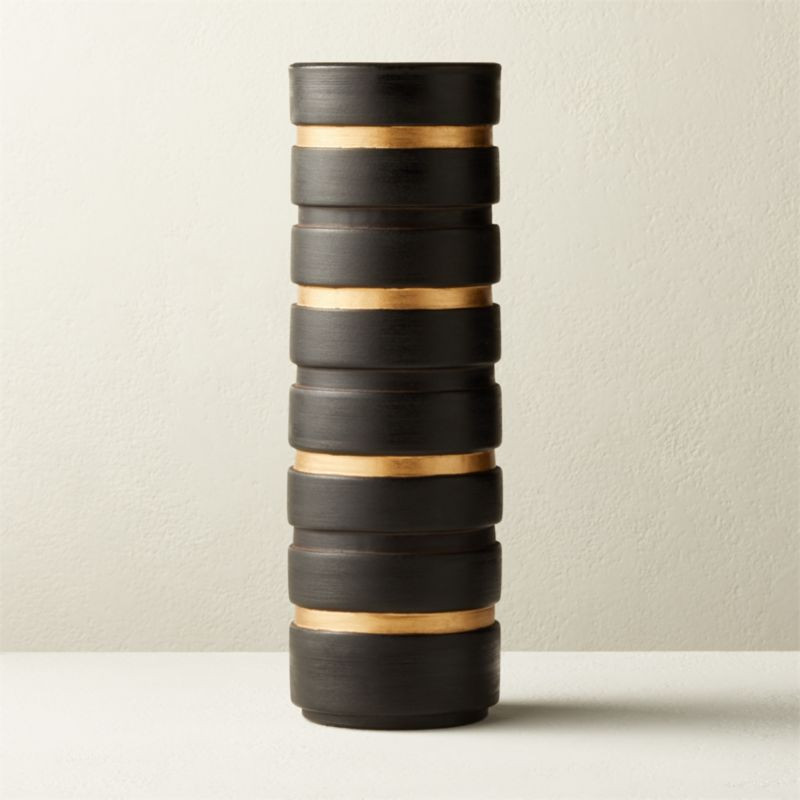 Turq Black and Gold Vase | CB2 | CB2
