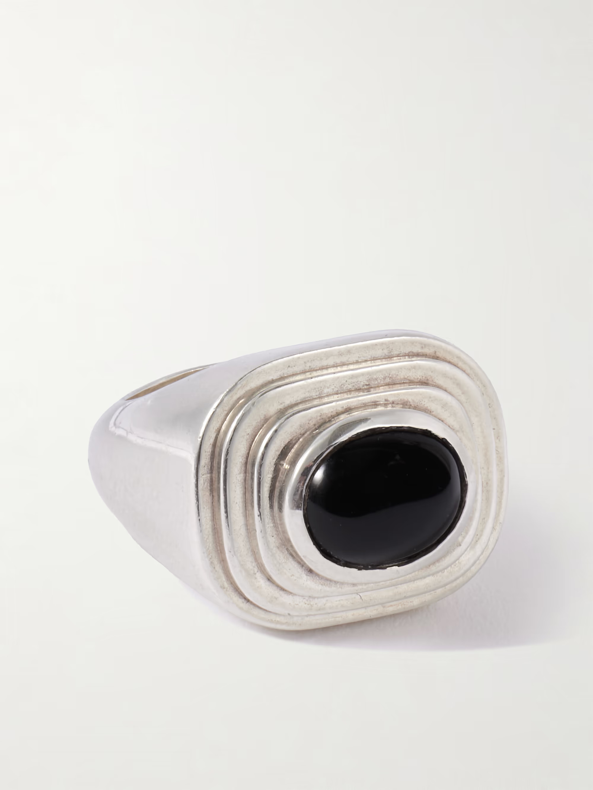 The Deco silver onyx ring | NET-A-PORTER (US)