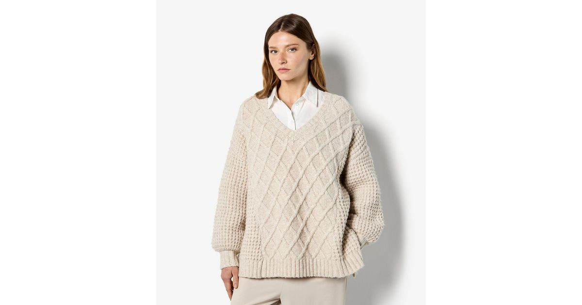 Apricot Stone Cable Mixed Chunky Knit Jumper | New Look | New Look (UK)