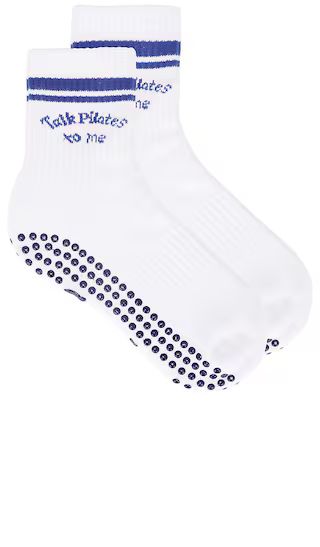 Talk Pilates To Me Grip Socks in White | Revolve Clothing (Global)