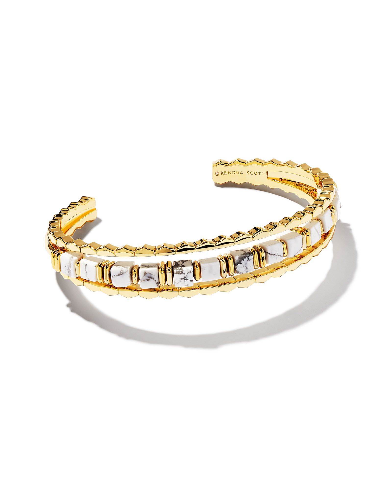 Ember Gold Triple Cuff Bracelet in White Howlite | Kendra Scott
