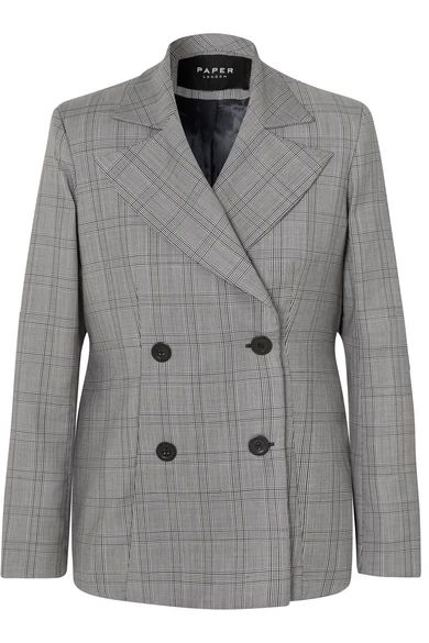 Paper London - Leni Oversized Checked Wool-blend Blazer - Gray | NET-A-PORTER (UK & EU)