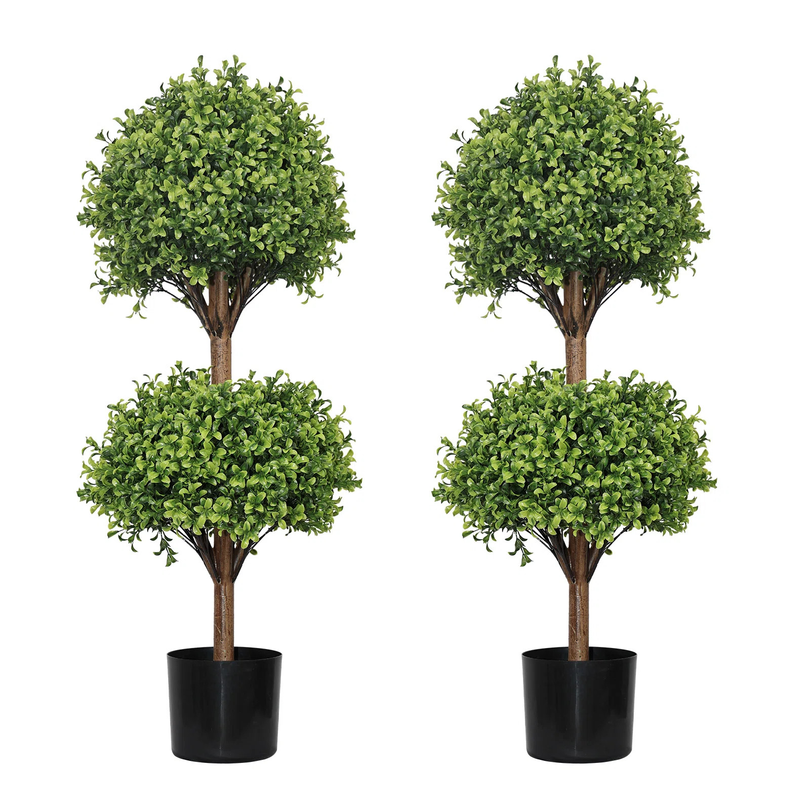 40'' Artificial Boxwood Double Ball Topiary Trees (Set of 2) | Wayfair North America