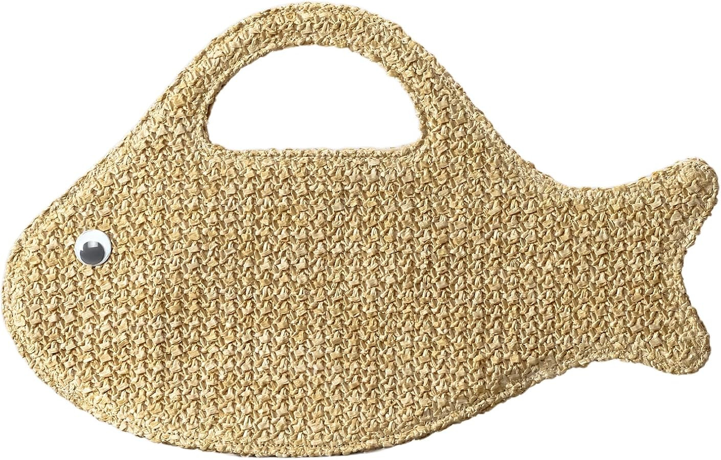 Straw Clutch Purses for Women, Summer Cute and Unique fish Straw Purses and Handbags Woven Raffia... | Amazon (US)