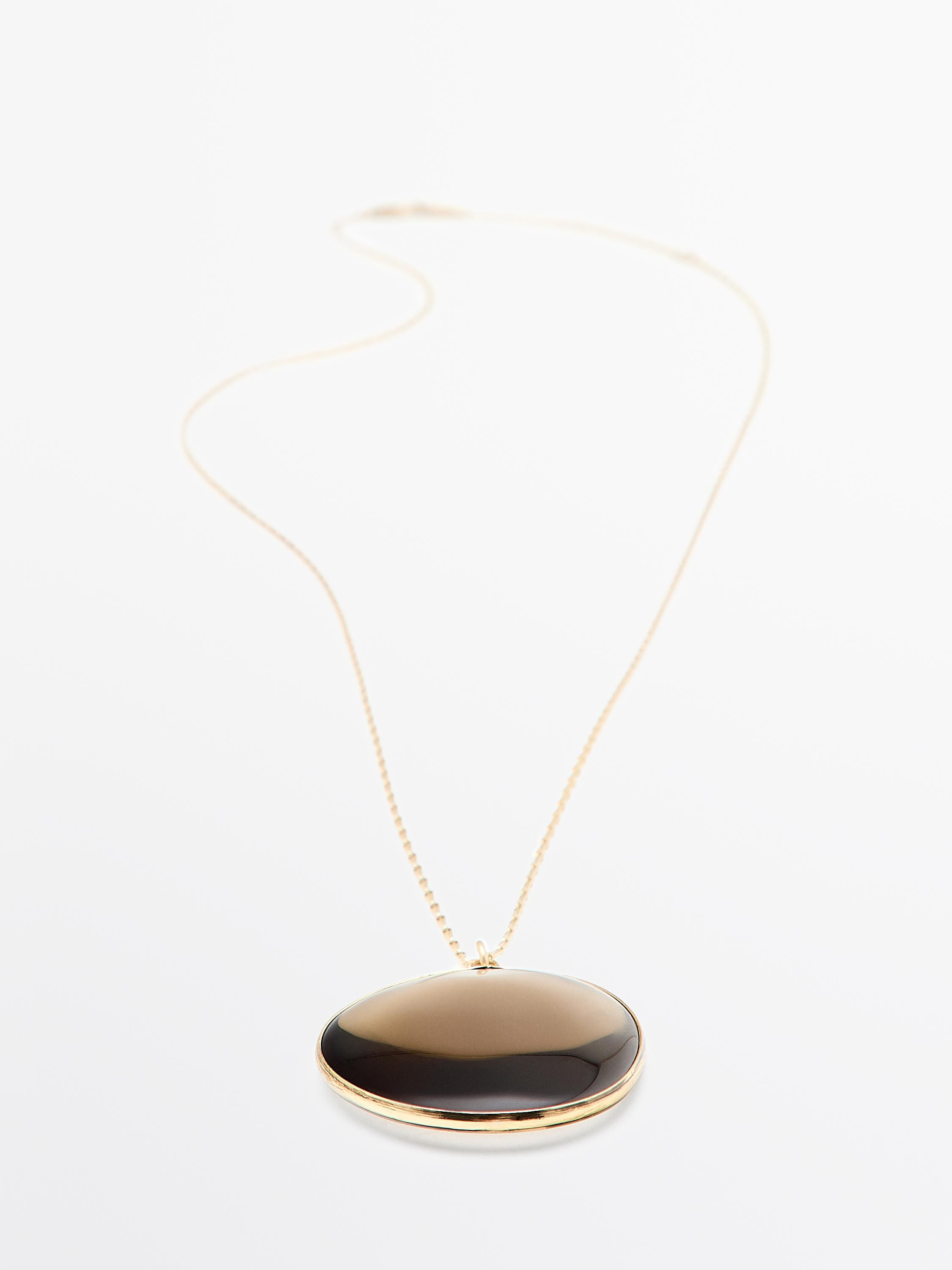 Necklace with translucent stone pendant | Massimo Dutti UK